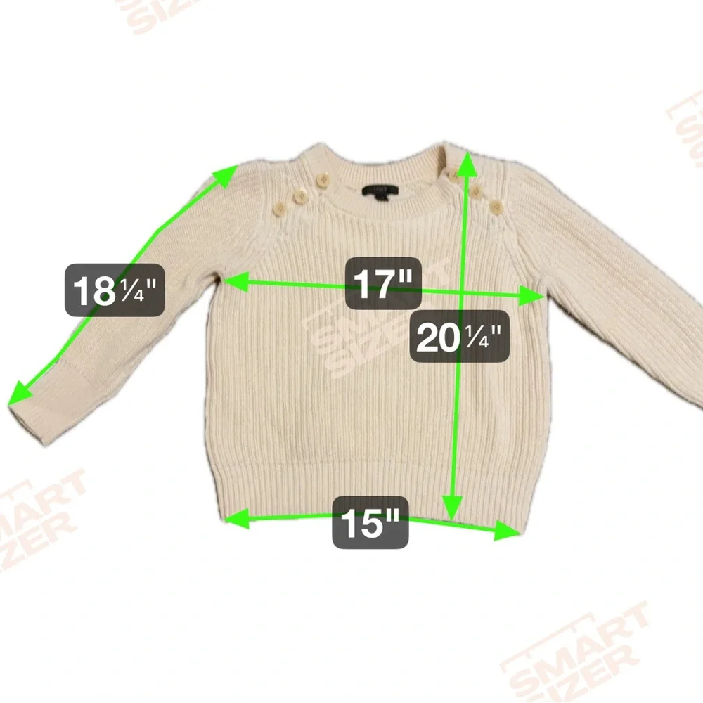 J. Crew Cream Button-Accent Sweater - size XXS. E